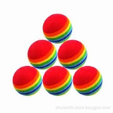 EVA foam rainbow golf practice balls, various colors are available